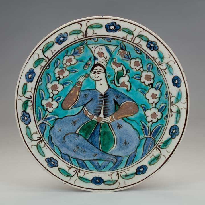 Iznik Dish with a Figure of a Woman